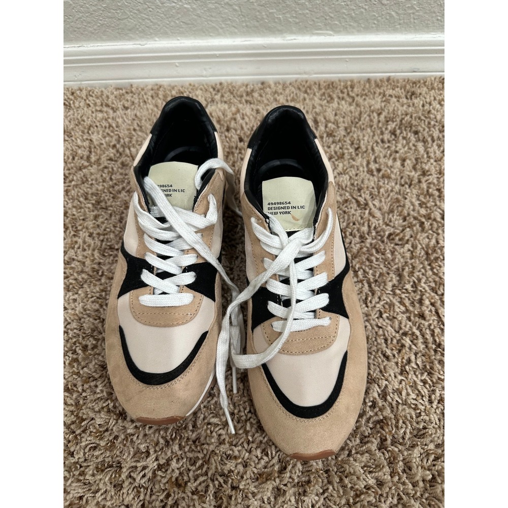 Steve Madden Cynder Tan Cream Black Colorblock Sneakers Womens 8.5 CYNR01S1